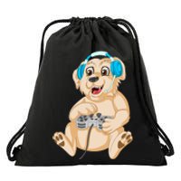 Golden Retriver Gamer Drawstring Bag