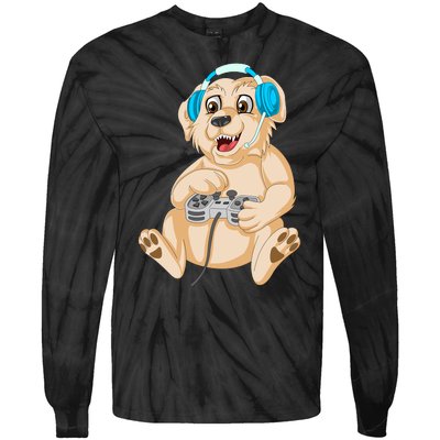 Golden Retriver Gamer Tie-Dye Long Sleeve Shirt