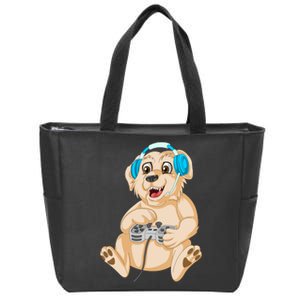 Golden Retriver Gamer Zip Tote Bag