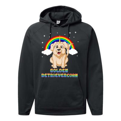 Golden Retriver Golden Retrivercorn Performance Fleece Hoodie