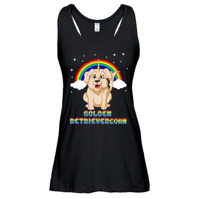 Golden Retriver Golden Retrivercorn Ladies Essential Flowy Tank