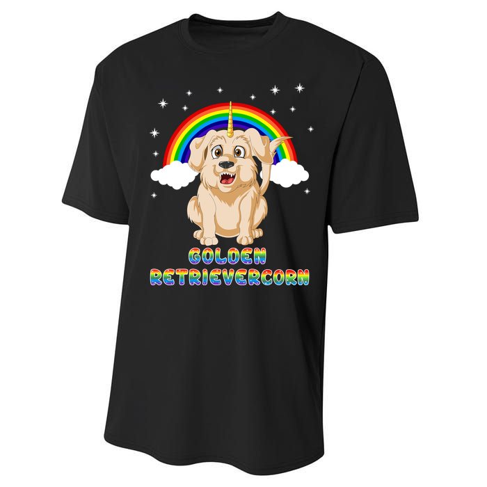 Golden Retriver Golden Retrivercorn Performance Sprint T-Shirt