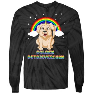 Golden Retriver Golden Retrivercorn Tie-Dye Long Sleeve Shirt