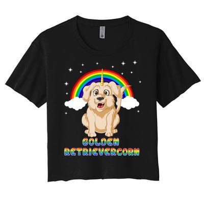 Golden Retriver Golden Retrivercorn Women's Crop Top Tee