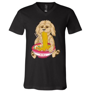 Goldendoodle Ramen V-Neck T-Shirt