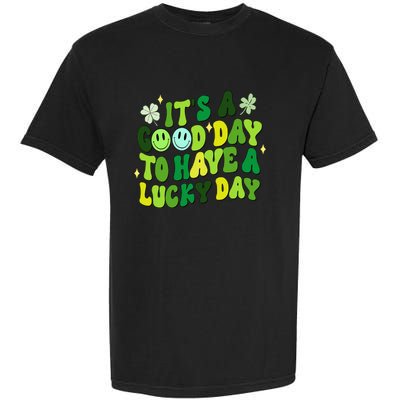 Green Retro Groovy St Patricks Day Party funny Garment-Dyed Heavyweight T-Shirt