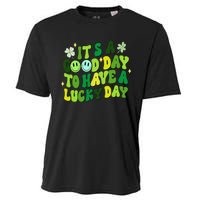 Green Retro Groovy St Patricks Day Party funny Cooling Performance Crew T-Shirt