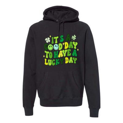 Green Retro Groovy St Patricks Day Party funny Premium Hoodie