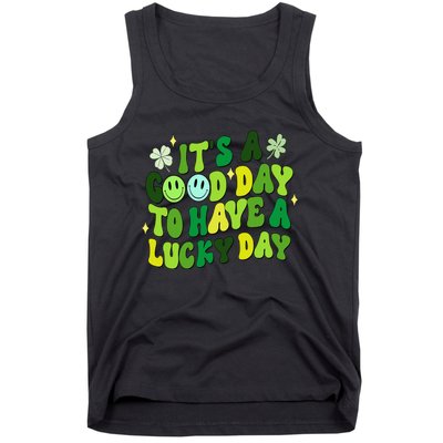 Green Retro Groovy St Patricks Day Party funny Tank Top