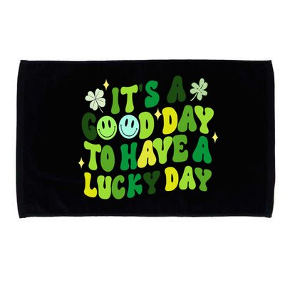 Green Retro Groovy St Patricks Day Party funny Microfiber Hand Towel