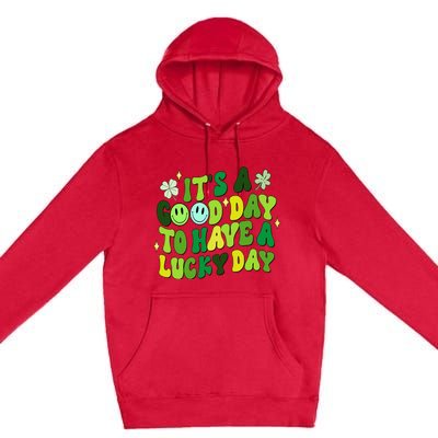 Green Retro Groovy St Patricks Day Party funny Premium Pullover Hoodie