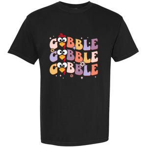 Groovy Retro Gobble Gobble Happy Thanksgiving Turkey Day Garment-Dyed Heavyweight T-Shirt