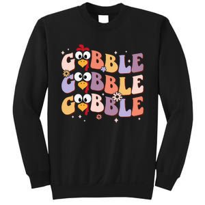 Groovy Retro Gobble Gobble Happy Thanksgiving Turkey Day Sweatshirt