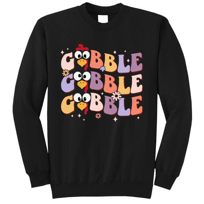 Groovy Retro Gobble Gobble Happy Thanksgiving Turkey Day Sweatshirt