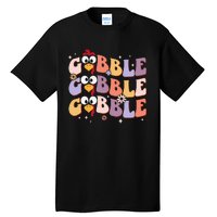 Groovy Retro Gobble Gobble Happy Thanksgiving Turkey Day Tall T-Shirt