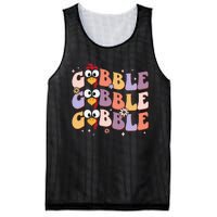 Groovy Retro Gobble Gobble Happy Thanksgiving Turkey Day Mesh Reversible Basketball Jersey Tank