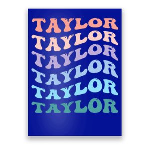 Girl Retro Groovy T.AYLOR First Name Personalized Birthday Poster