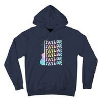 Girl Retro Groovy Taylor First Name Personalized 80S Pink Tall Hoodie