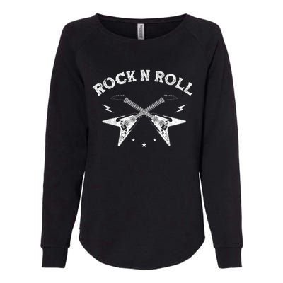 Guitar RockNRoll Guitarist Skeleton Musical Instrument Womens California Wash Sweatshirt