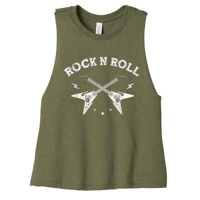 Guitar RockNRoll Guitarist Skeleton Musical Instrument Women's Racerback Cropped Tank