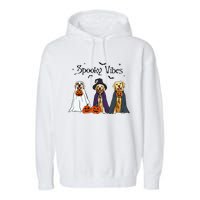 Golden Retriever Ghost Dogs Halloween Dog Witch Spooky Vibes Garment-Dyed Fleece Hoodie