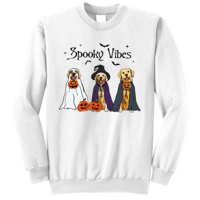 Golden Retriever Ghost Dogs Halloween Dog Witch Spooky Vibes Sweatshirt