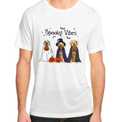 Golden Retriever Ghost Dogs Halloween Dog Witch Spooky Vibes Adult ChromaSoft Performance T-Shirt