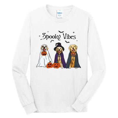 Golden Retriever Ghost Dogs Halloween Dog Witch Spooky Vibes Tall Long Sleeve T-Shirt