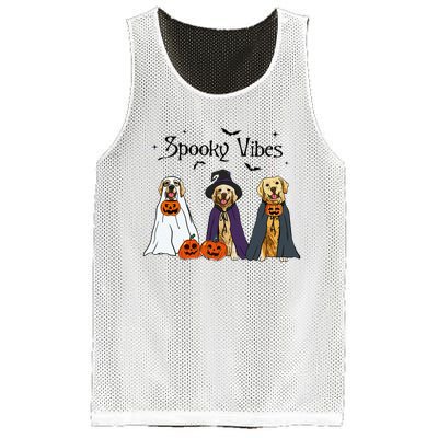 Golden Retriever Ghost Dogs Halloween Dog Witch Spooky Vibes Mesh Reversible Basketball Jersey Tank