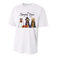 Golden Retriever Ghost Dogs Halloween Dog Witch Spooky Vibes Performance Sprint T-Shirt