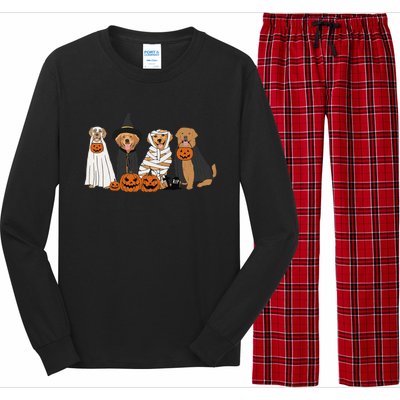 Golden Retriever Ghost Dog Halloween Golden Retriever Witch Gift Long Sleeve Pajama Set