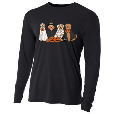 Golden Retriever Ghost Dog Halloween Golden Retriever Witch Gift Cooling Performance Long Sleeve Crew