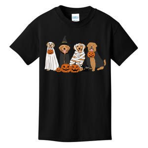 Golden Retriever Ghost Dog Halloween Golden Retriever Witch Gift Kids T-Shirt