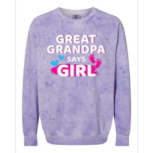 Gender reveal great grandpa says matching baby party Colorblast Crewneck Sweatshirt