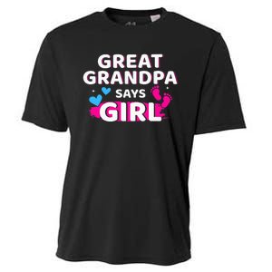 Gender reveal great grandpa says matching baby party Cooling Performance Crew T-Shirt