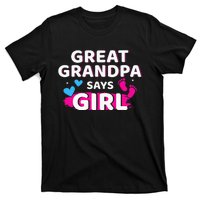 Gender reveal great grandpa says matching baby party T-Shirt