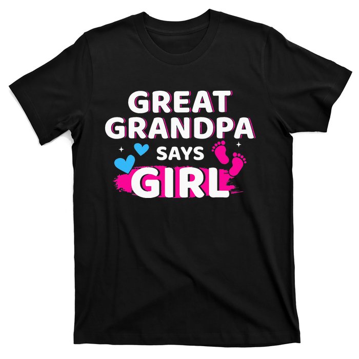 Gender reveal great grandpa says matching baby party T-Shirt