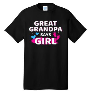 Gender reveal great grandpa says matching baby party Tall T-Shirt