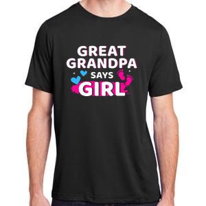 Gender reveal great grandpa says matching baby party Adult ChromaSoft Performance T-Shirt