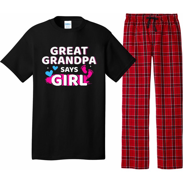 Gender reveal great grandpa says matching baby party Pajama Set