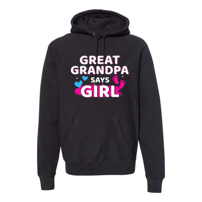 Gender reveal great grandpa says matching baby party Premium Hoodie