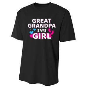 Gender reveal great grandpa says matching baby party Performance Sprint T-Shirt