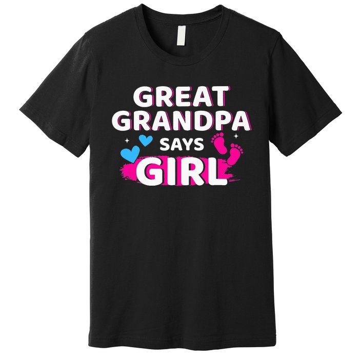 Gender reveal great grandpa says matching baby party Premium T-Shirt