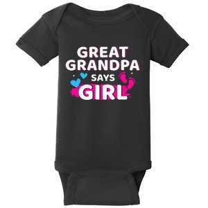 Gender reveal great grandpa says matching baby party Baby Bodysuit