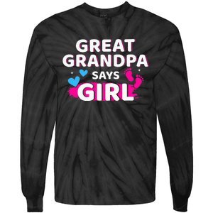 Gender reveal great grandpa says matching baby party Tie-Dye Long Sleeve Shirt