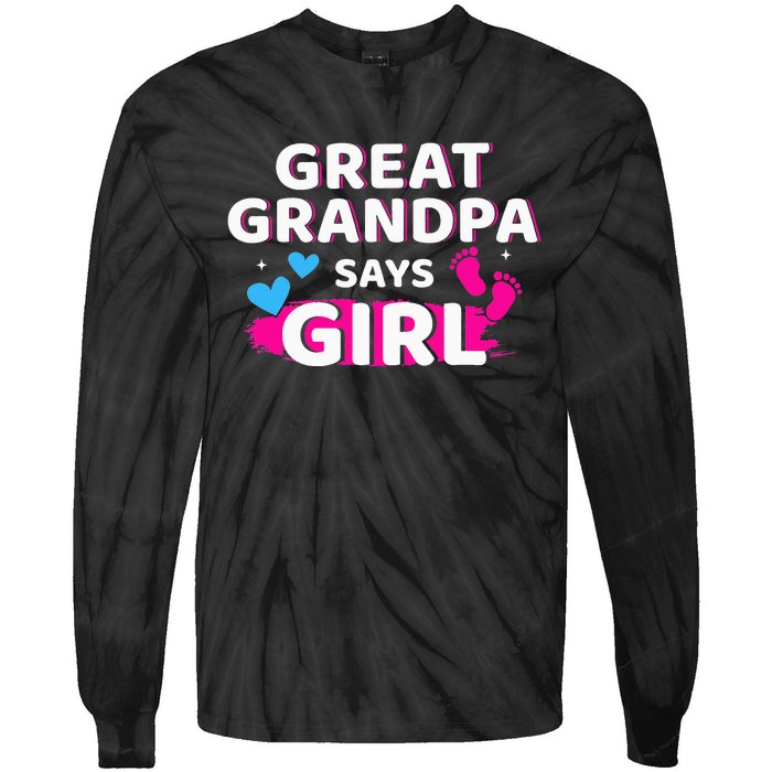 Gender reveal great grandpa says matching baby party Tie-Dye Long Sleeve Shirt