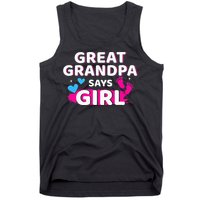 Gender reveal great grandpa says matching baby party Tank Top