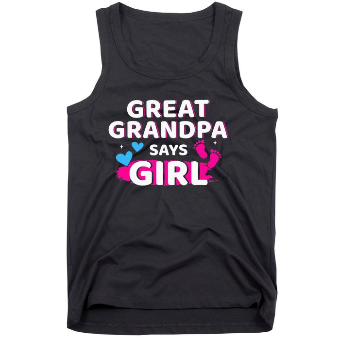 Gender reveal great grandpa says matching baby party Tank Top