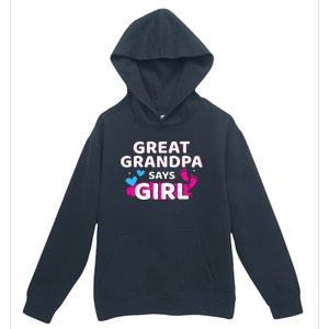 Gender reveal great grandpa says matching baby party Urban Pullover Hoodie