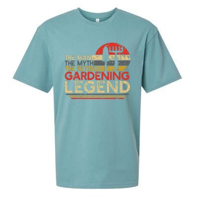 Gardener Retirement Gift The Man Myth Retired Gardening Legend Sueded Cloud Jersey T-Shirt